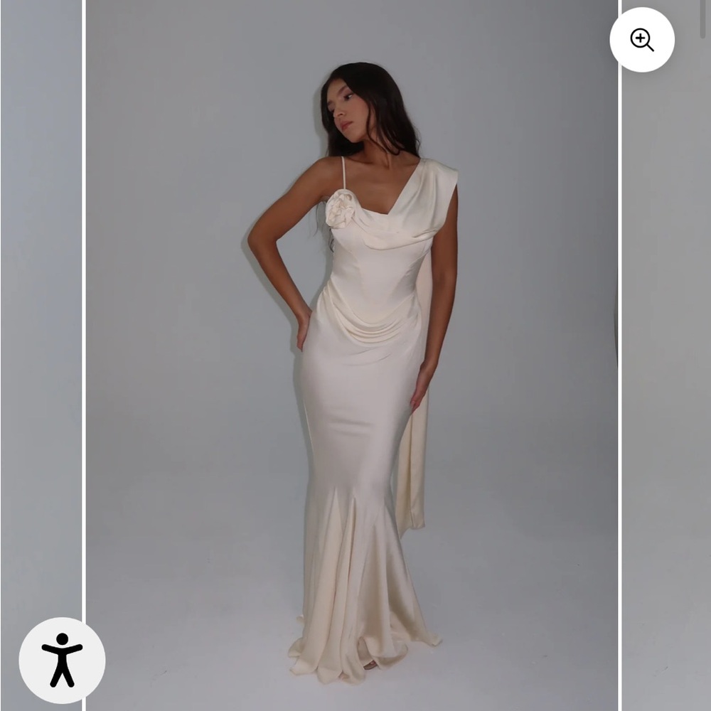 Leau Celine Corset Drape Satin Gown